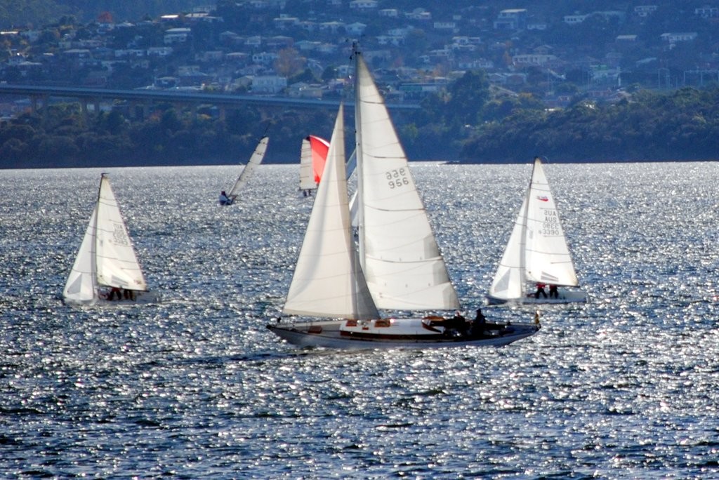 Classic yacht Sirocco paced it out with SB3 sports boats in the 2012 DSS autumn short-handed series © Rob Cruse